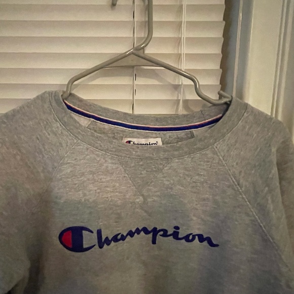 Size small gray Champion crew neck sweatshirt.  Lightly worn. - Picture 2 of 5